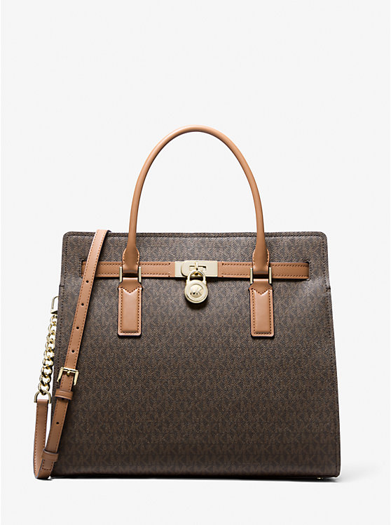 

Большая сумка Hamilton Moderne с фирменным логотипом Michael Kors, Brn/Acorn