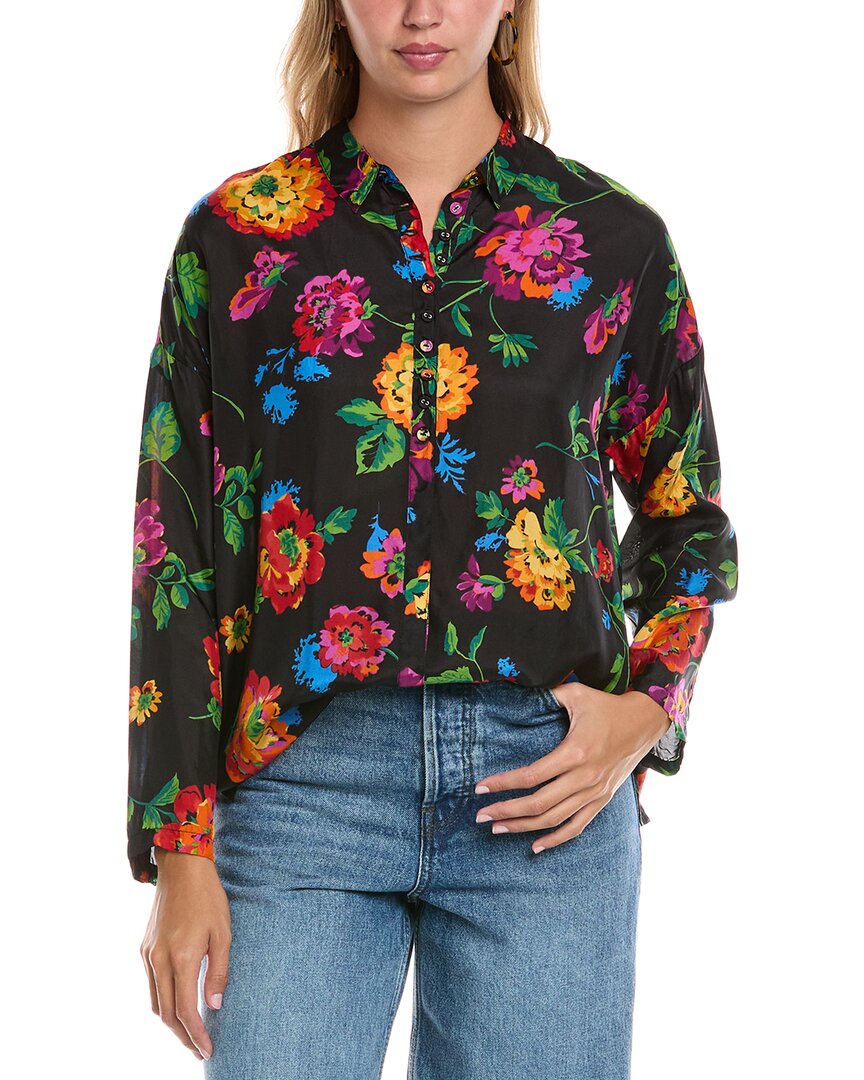 

Джонни Вас Слим Одри Шелковая блузка Johnny Was, фиолетовый