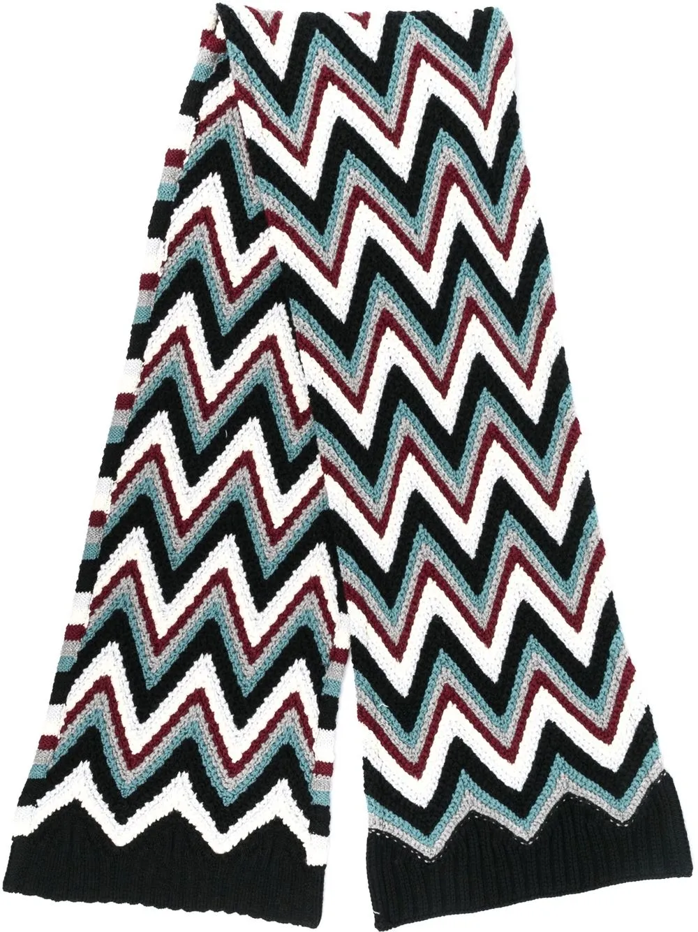 

Шерстяной шарф с узором шеврон Missoni, черный