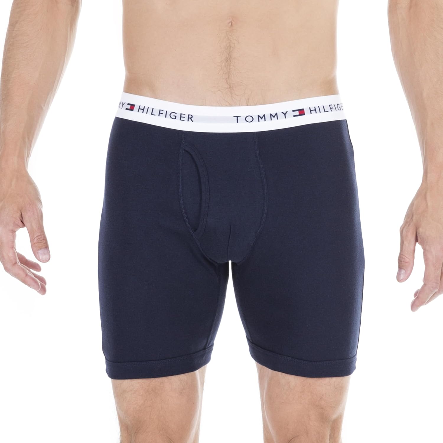 Мужское нижнее белье Tommy Hilfiger, классические хлопковые трусы-боксеры, мегаупаковка - эксклюзивно на Amazon, 3 Navy, 2 Grey Heather,1 Red, 1 White — фото 2