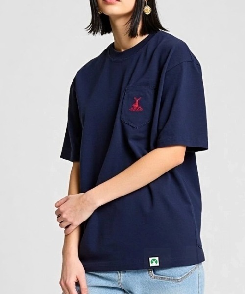 

Футболка с коротким рукавом, с вышитым логотипом и нагрудным карманом CAPTAIN STAG, темно-синий