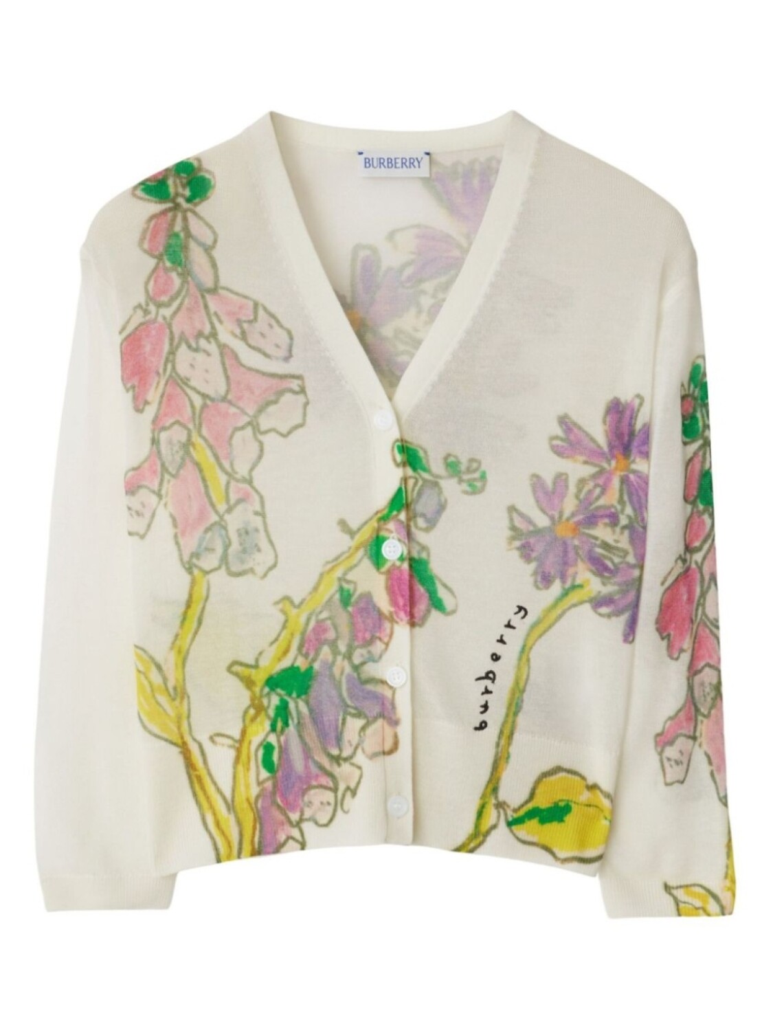 

Burberry Kids кардиган Foxglove из смеси лиоцелла и шерсти, белый
