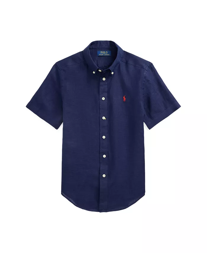 

Рубашка из льна с коротким рукавом для мальчиков Big Boys Polo Ralph Lauren, белый