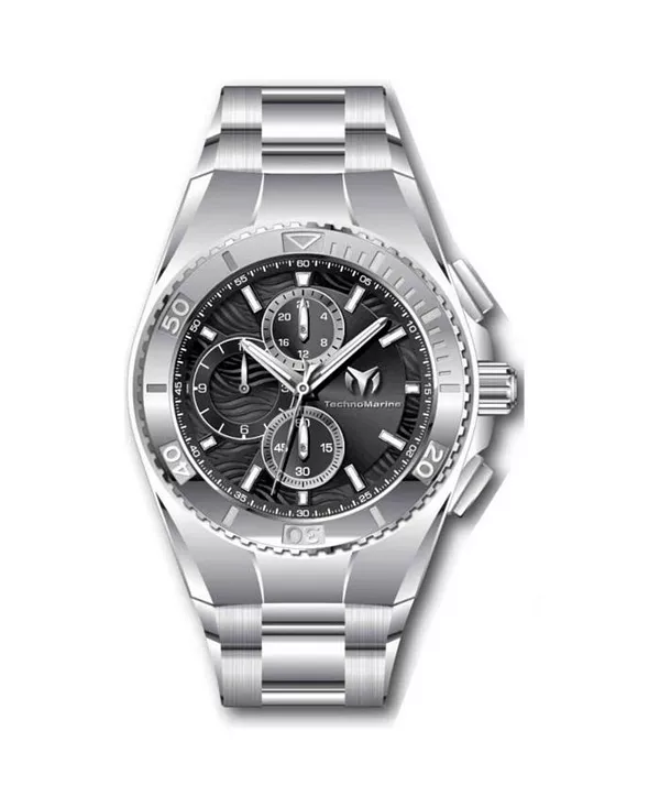 

Мужские кварцевые часы-хронограф Manta tm-224021 с черным циферблатом Technomarine, silver