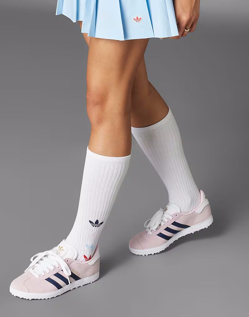 Кроссовки для гольфа Adidas Originals Gazelle без шипов в прозрачно-розовом цвете Adidas Performance — фото 4