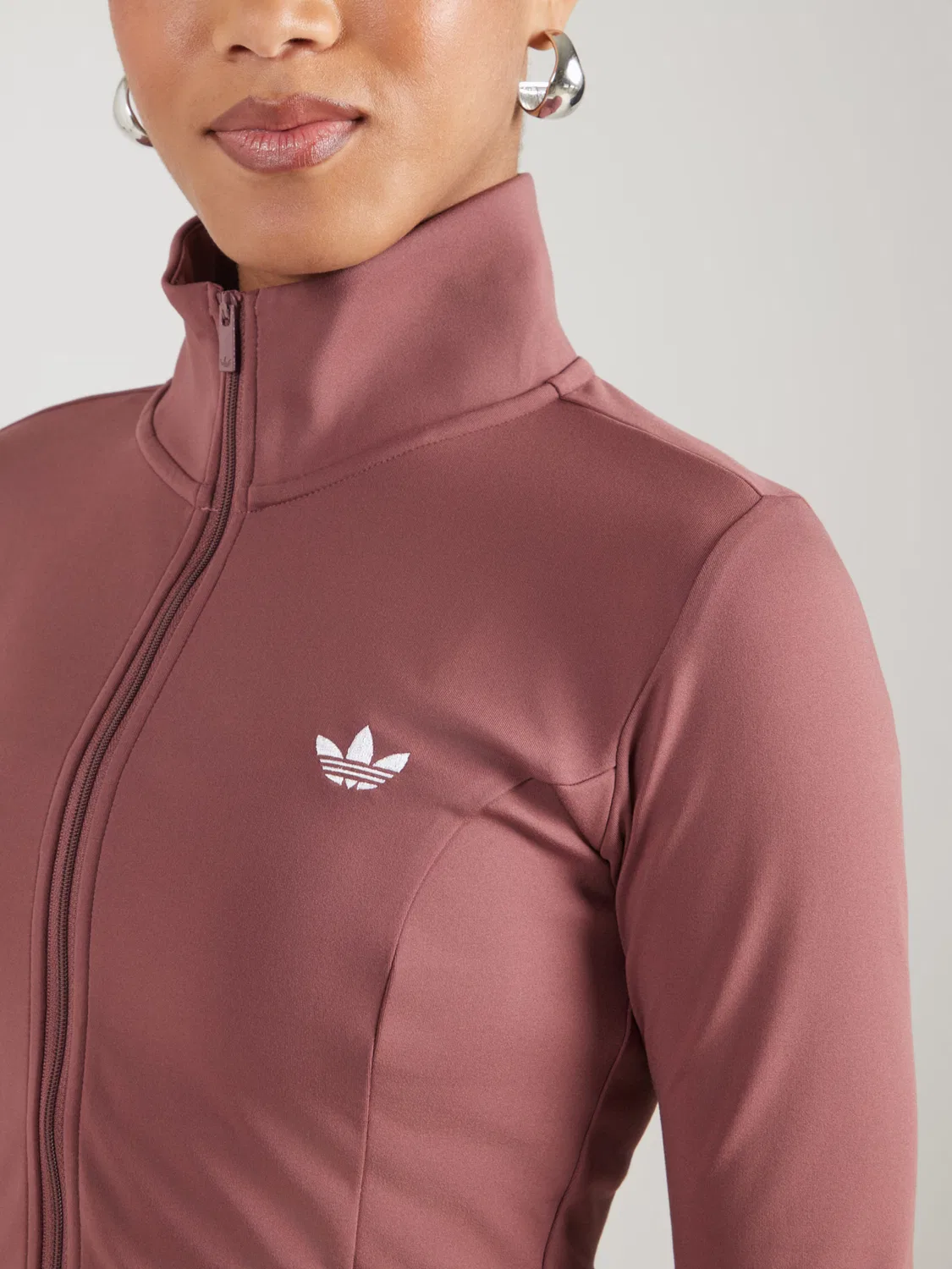 Худи на молнии Adidas Originals ESS бордового цвета — фото 2
