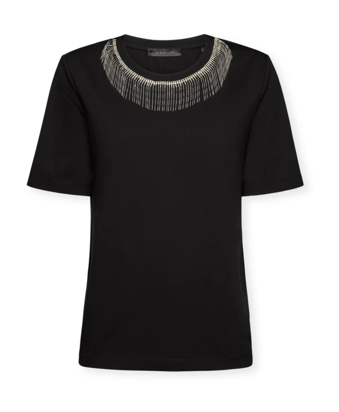

Футболка с бахромой из страз. Elena Mirã², черный