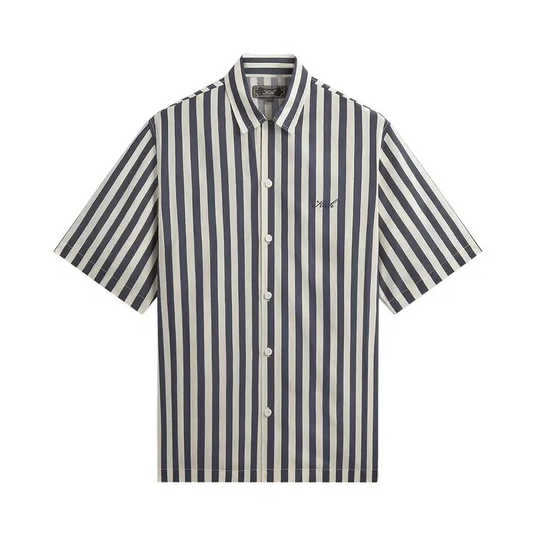 Полосатая рубашка Kith Striped Thompson Camp Collar Shirt, черный