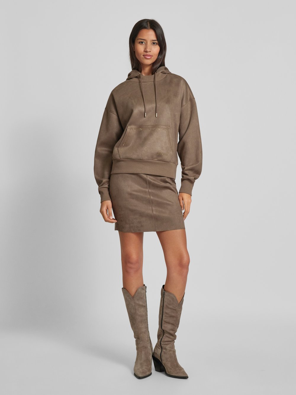 

Юбка длиной до колена из замши, модель «ТАМАРА» Guess, серо-коричневый