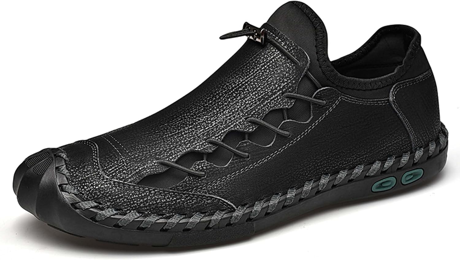 

Мужские повседневные кожаные лоферы большого размера, противоскользящие, удобные, для улицы, кроссовки, модные, формальные, деловые, офисные, для вождения, прогулок и работы Generic, черный