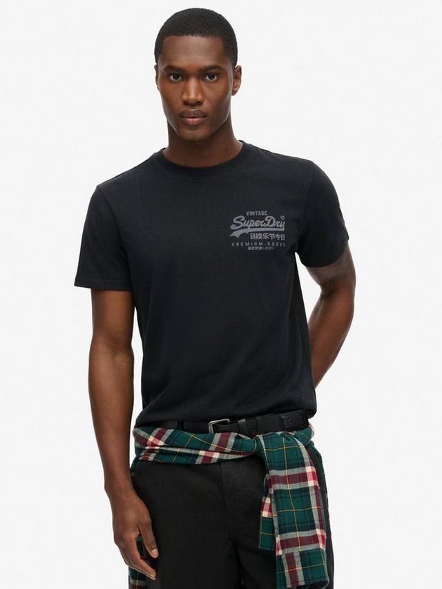 

Винтажная футболка heritage на груди с логотипом heritage Superdry, цвет Nero Black Marl