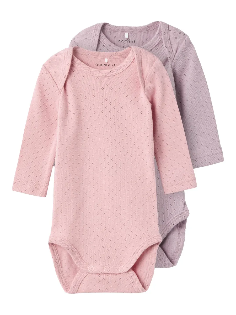 

Боди с длинными рукавами Name It "NBFBODY 2P LS NEEDLEDROP NOOS", цвет Zephyr