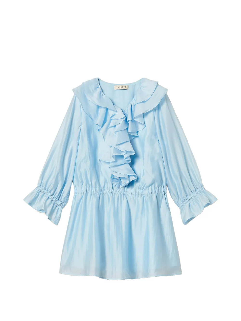 

Короткое платье из вуали с рюшами и сборкой Twinset Kids, синий