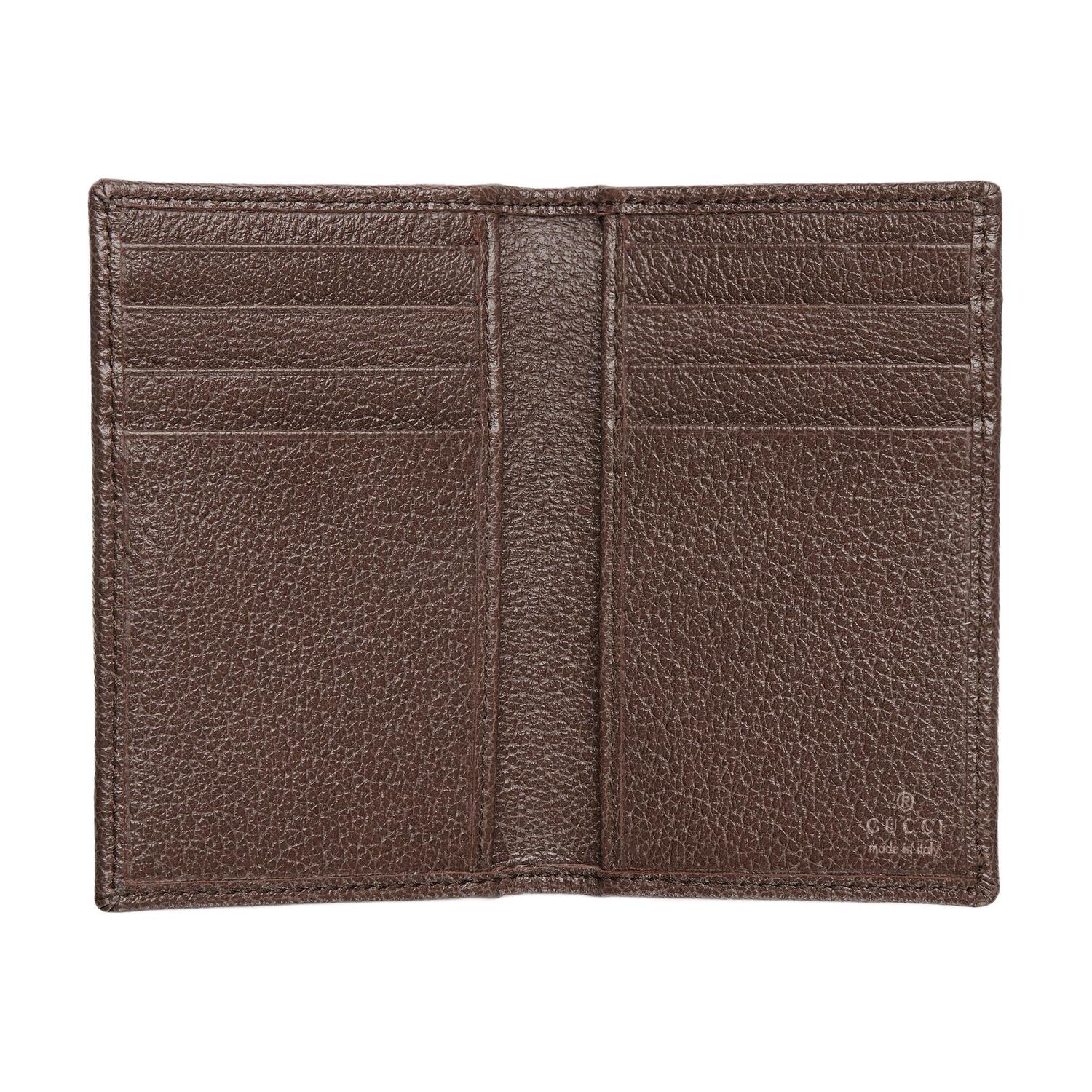 GUCCI Ophidia Coated Fabric Card Holder мужской beige и dark brown — фото 4