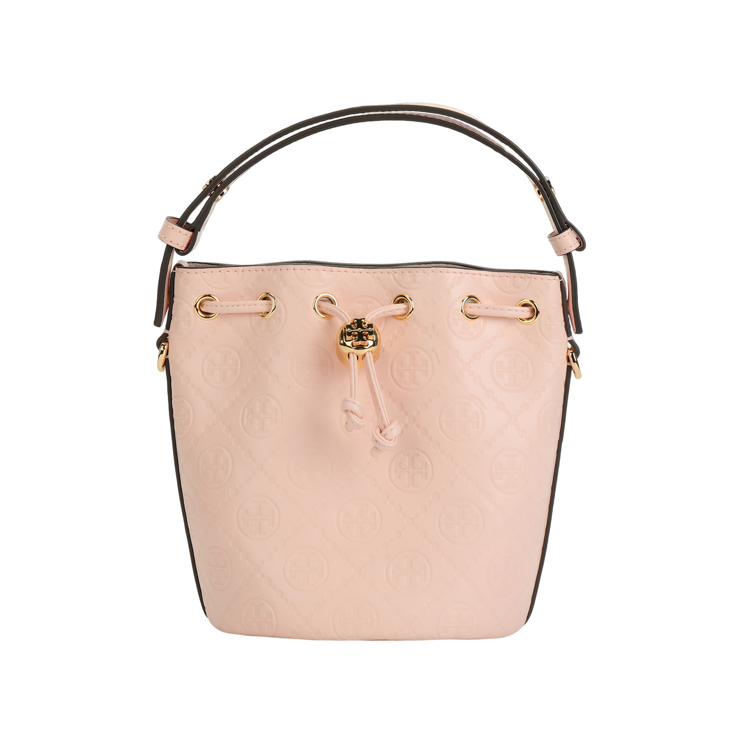 

TORY BURCH Сумка-ведро из кожи с монограммой T, сумка на плечо, сумка через плечо, женская мини-сумка розового цвета