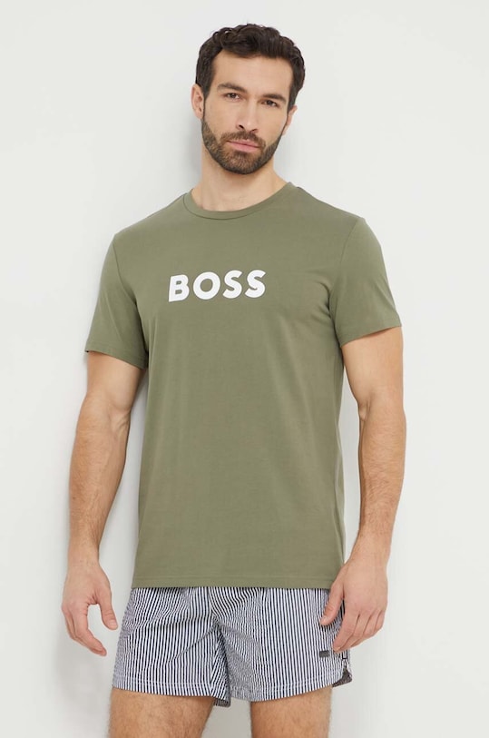 

Хлопковая футболка Boss, зеленый