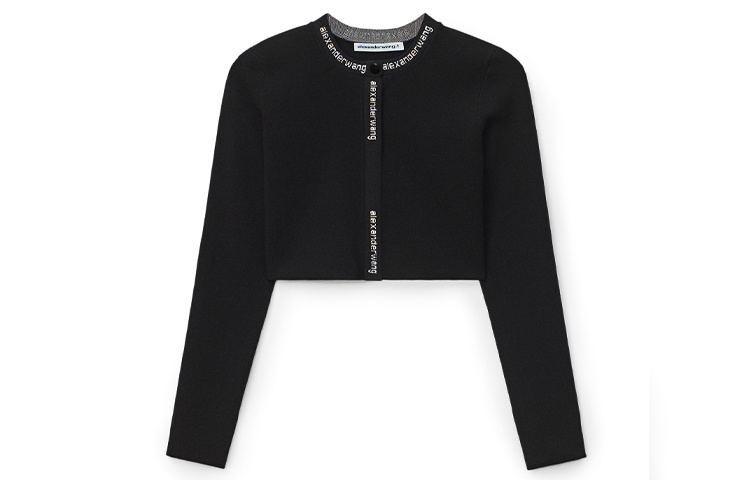 

Жаккардовый кардиган с логотипом Alexander Wang, черный
