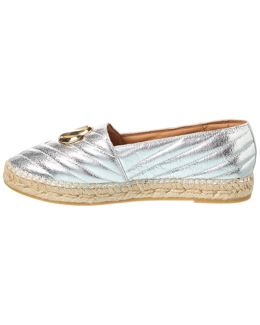 Валентино от Марио Валентино Гендалина Кожаные эспадрильи Valentino by Mario Valentino, серебряный — фото 2