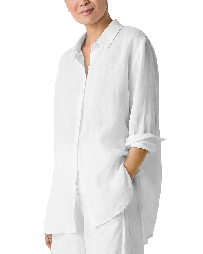 

Классическая рубашка с длинным воротником Eileen Fisher, белый