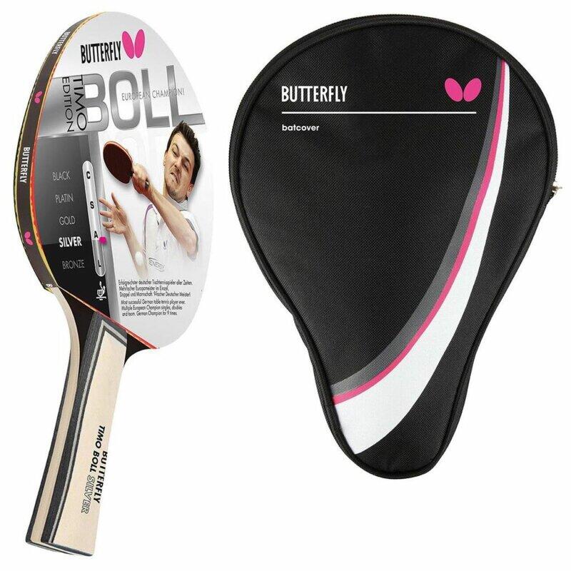 

Ракетка для настольного тенниса Butterfly 1x Timo Boll Silver 85015 + чехол для диска