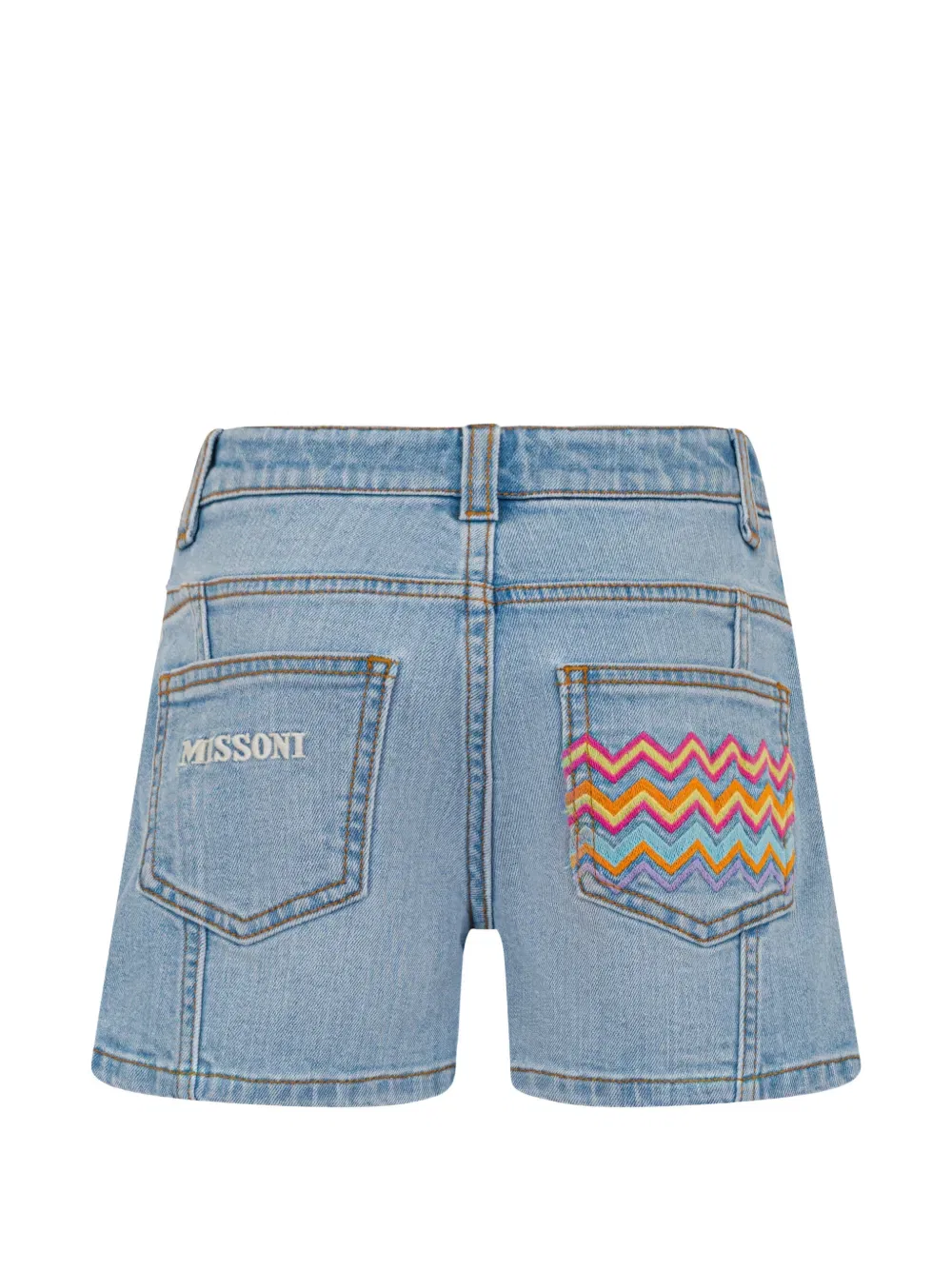 Шорты с зигзагообразными панелями Missoni Kids, синий — фото 2