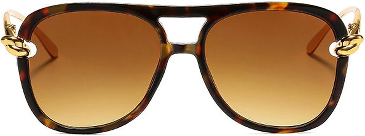 

Солнцезащитные очки COTIA Square Double Beam для женщин и мужчин, модные, в стиле «пилот», винтажные, с металлической оправой, для активного отдыха и путешествий, Gradient Tea