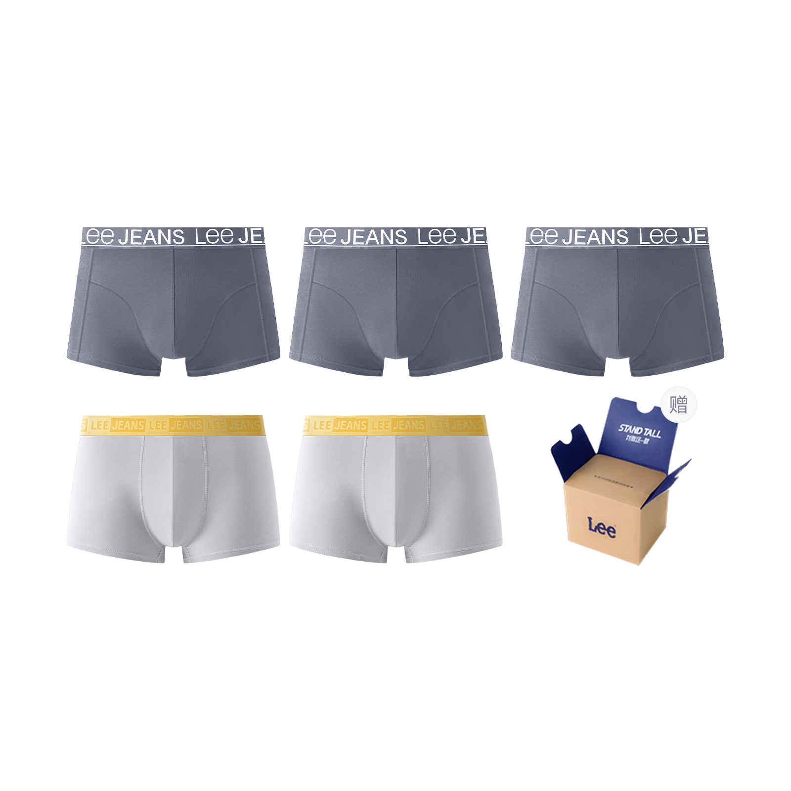 

Edge Color 3.0 трусы подарочная коробка мужские 5 шт Lee, серый