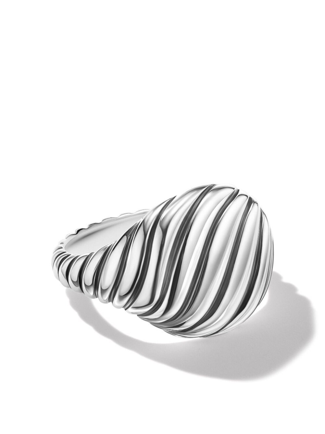 

Кольцо Sculpted Cable Pinky David Yurman, серебряный