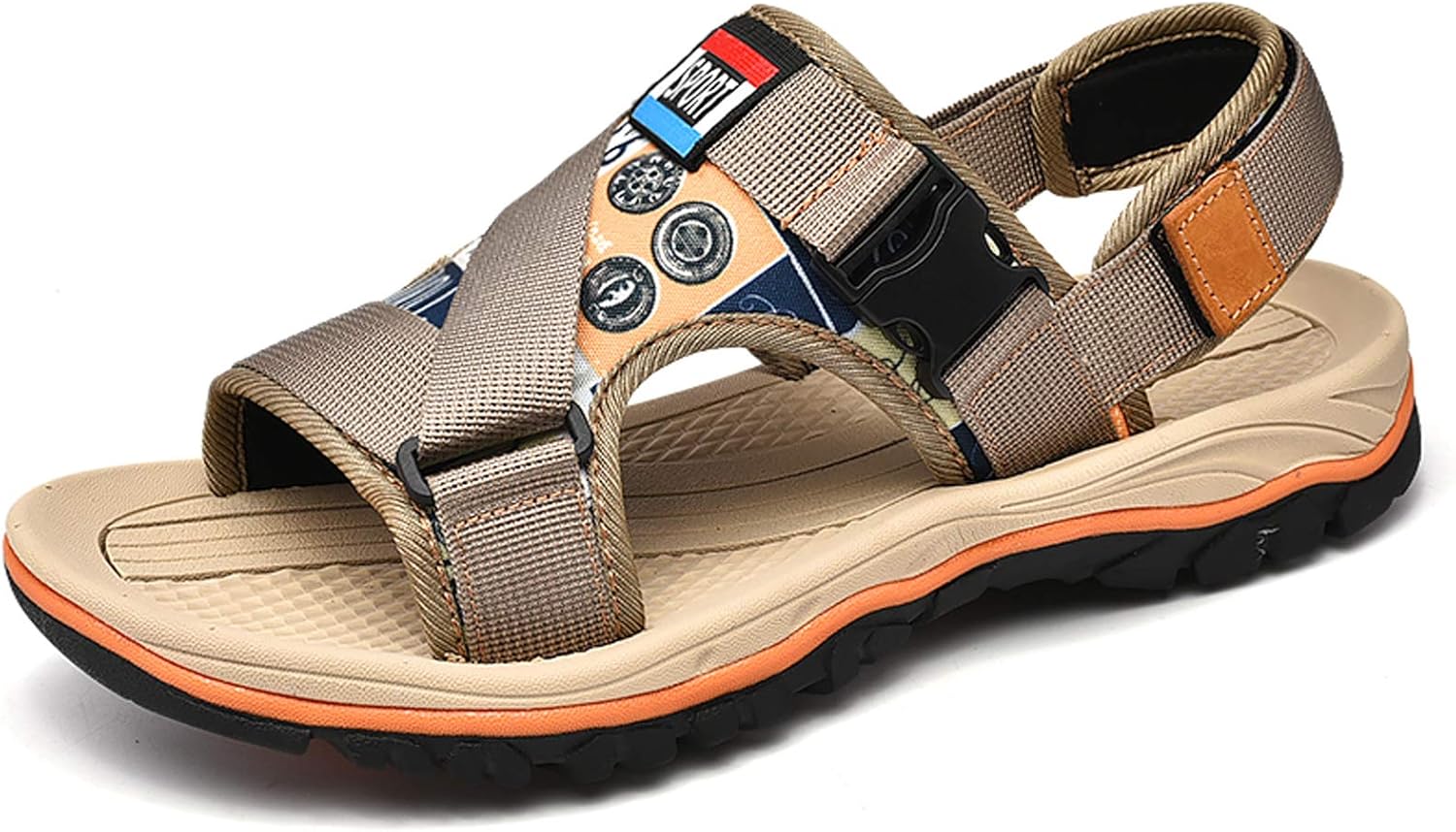 

Мужские походные сандалии GOSPT с открытым носком для спорта на улице и пляжа, хаки