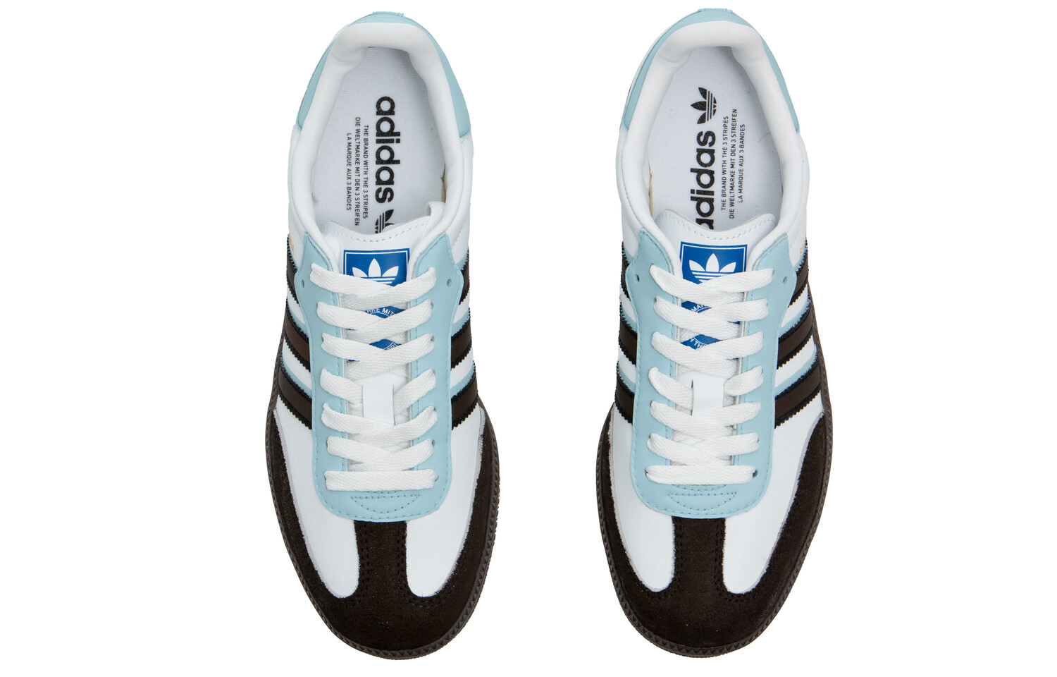 Кроссовки adidas Samba Skateboarding Shoes Unisex Low-top Black/white/blue, белый — фото 3