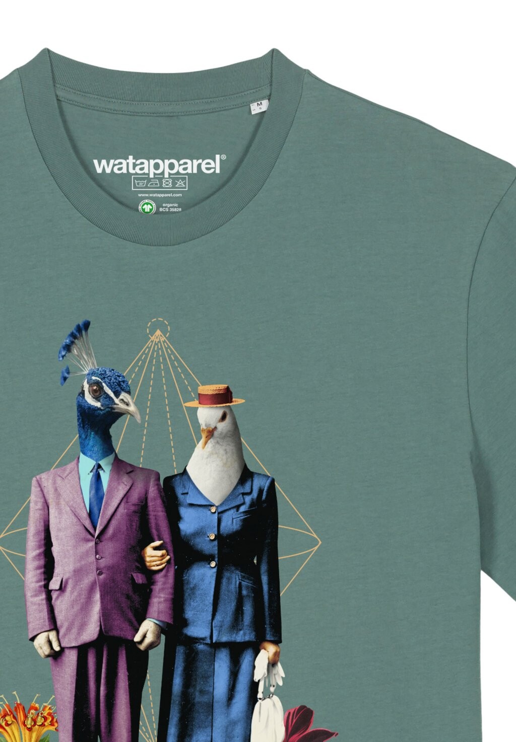 

Футболка с принтом FANCY BIRDS watapparel, темно-зеленый