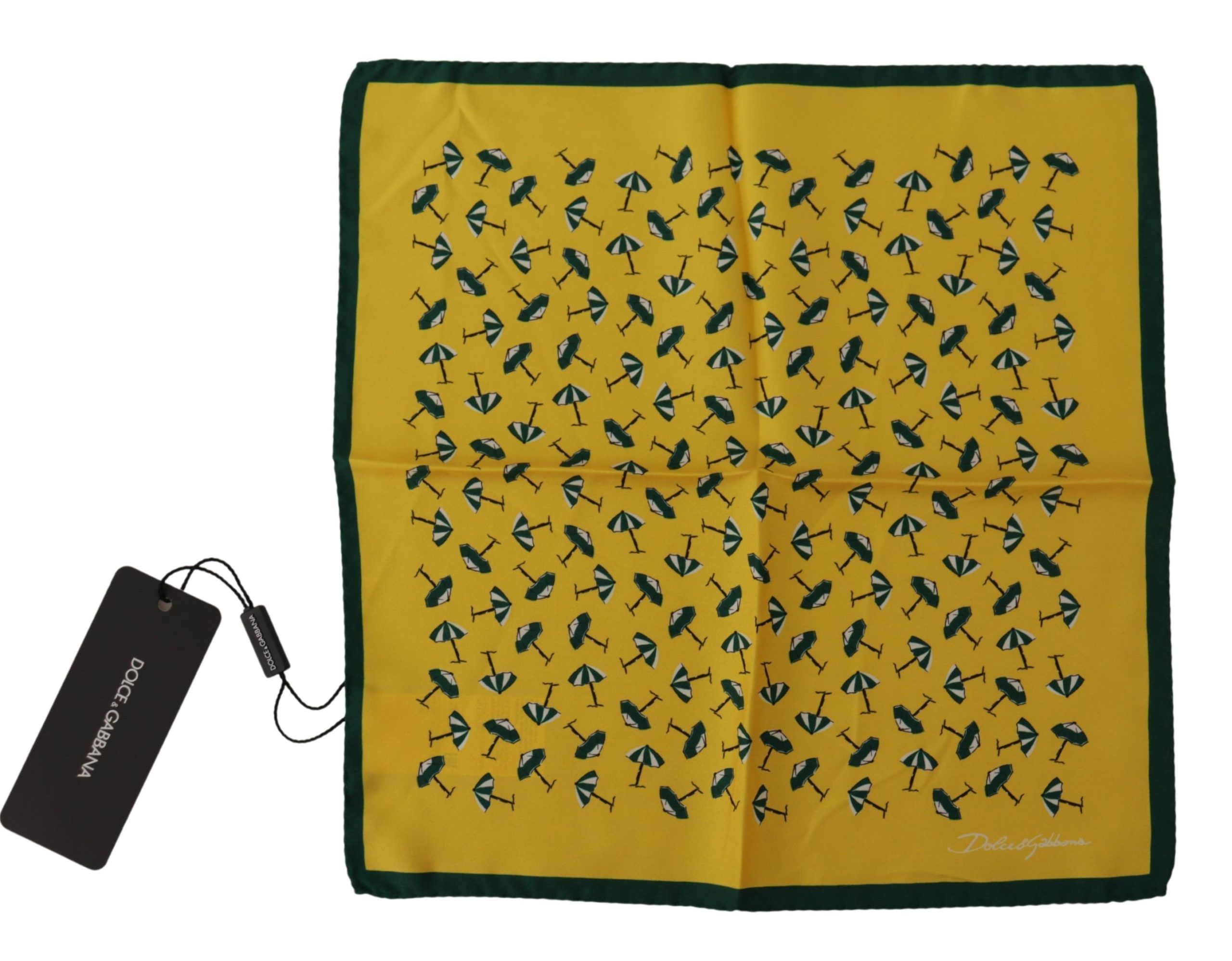 

Элегантный шелковый мужской квадратный шарф-накидка Dolce & Gabbana, цвет Yellow Printed