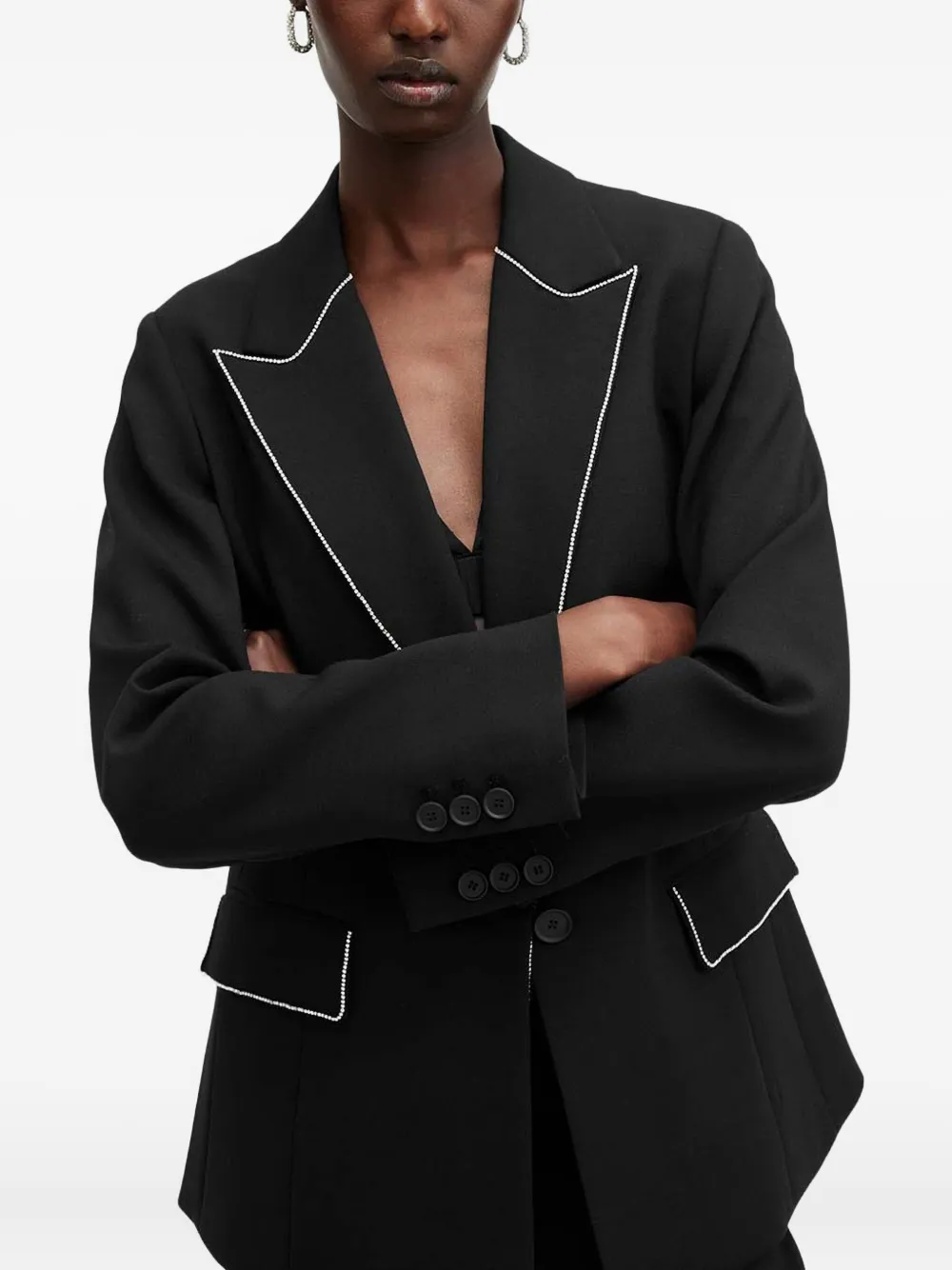 

Блейзер Atlas Krys с кристаллами Allsaints, синий