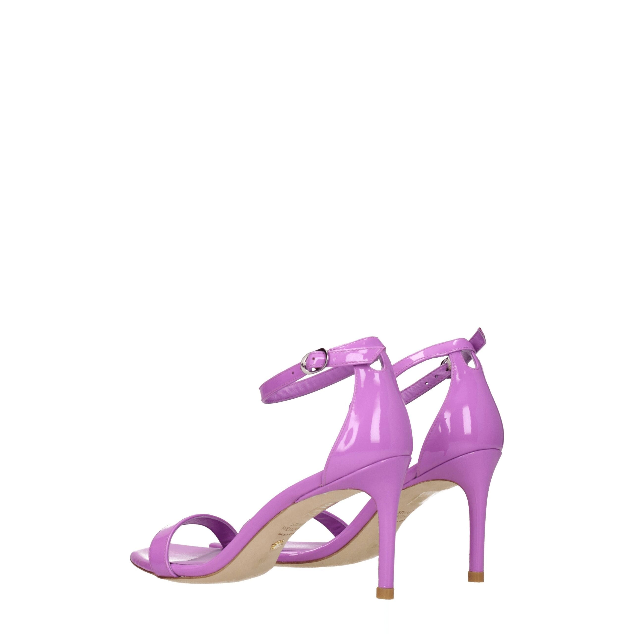 Стюарт Вайцман Кожаные женские сандалии Stuart Weitzman, фиолетовый — фото 4