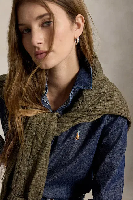 Рубашка джинсовая модель Polo Ralph Lauren, синий — фото 4