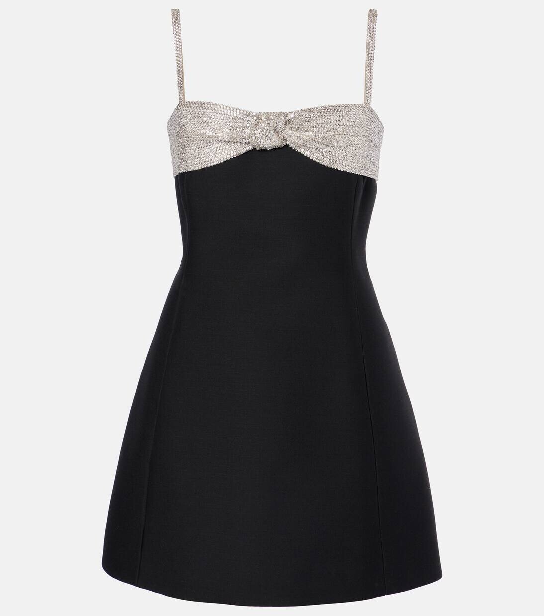 

Мини-платье с отделкой Crepe Couture Valentino, цвет nero/silver