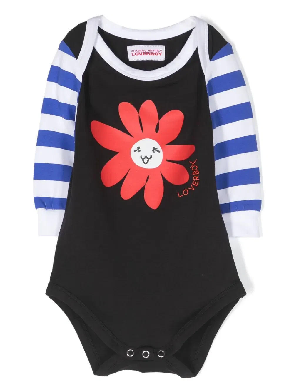 Боди с цветочным принтом и полосками Charles Jeffrey Loverboy, черный