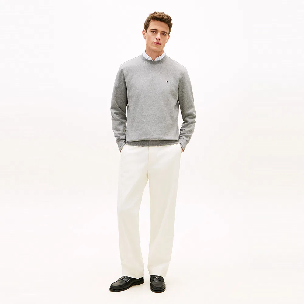 Мужской серый свитшот Tommy Hilfiger Essential Intechno Crewneck — фото 2