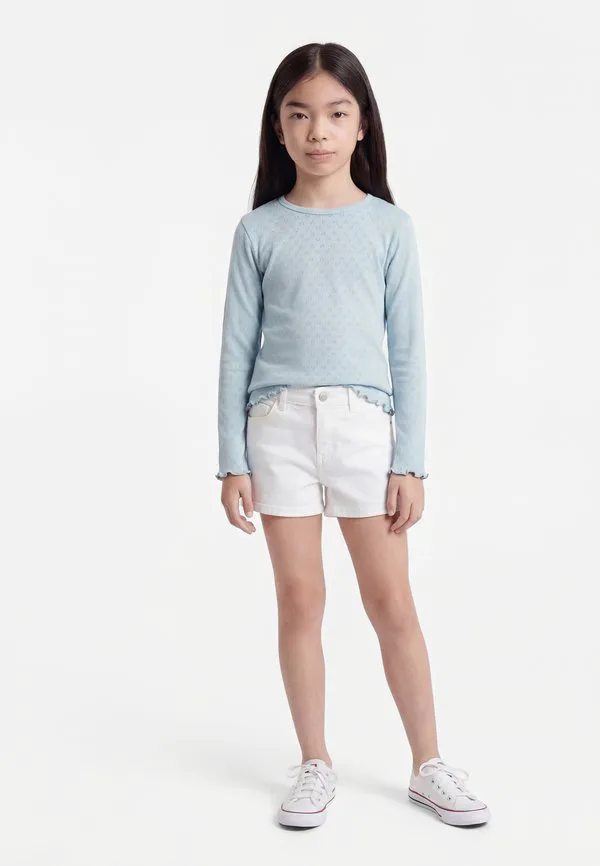 Футболка с длинным рукавом и ажурным узором в виде сердечек Copenhagen Colors, Dusty Blue