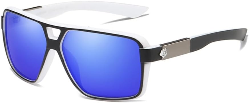 

Солнцезащитные очки-авиаторы ICARA Retro Oversized Polarized Square Aviator для женщин и мужчин, модные дизайнерские солнцезащитные очки большого прямоугольного размера, Black&white/Blue