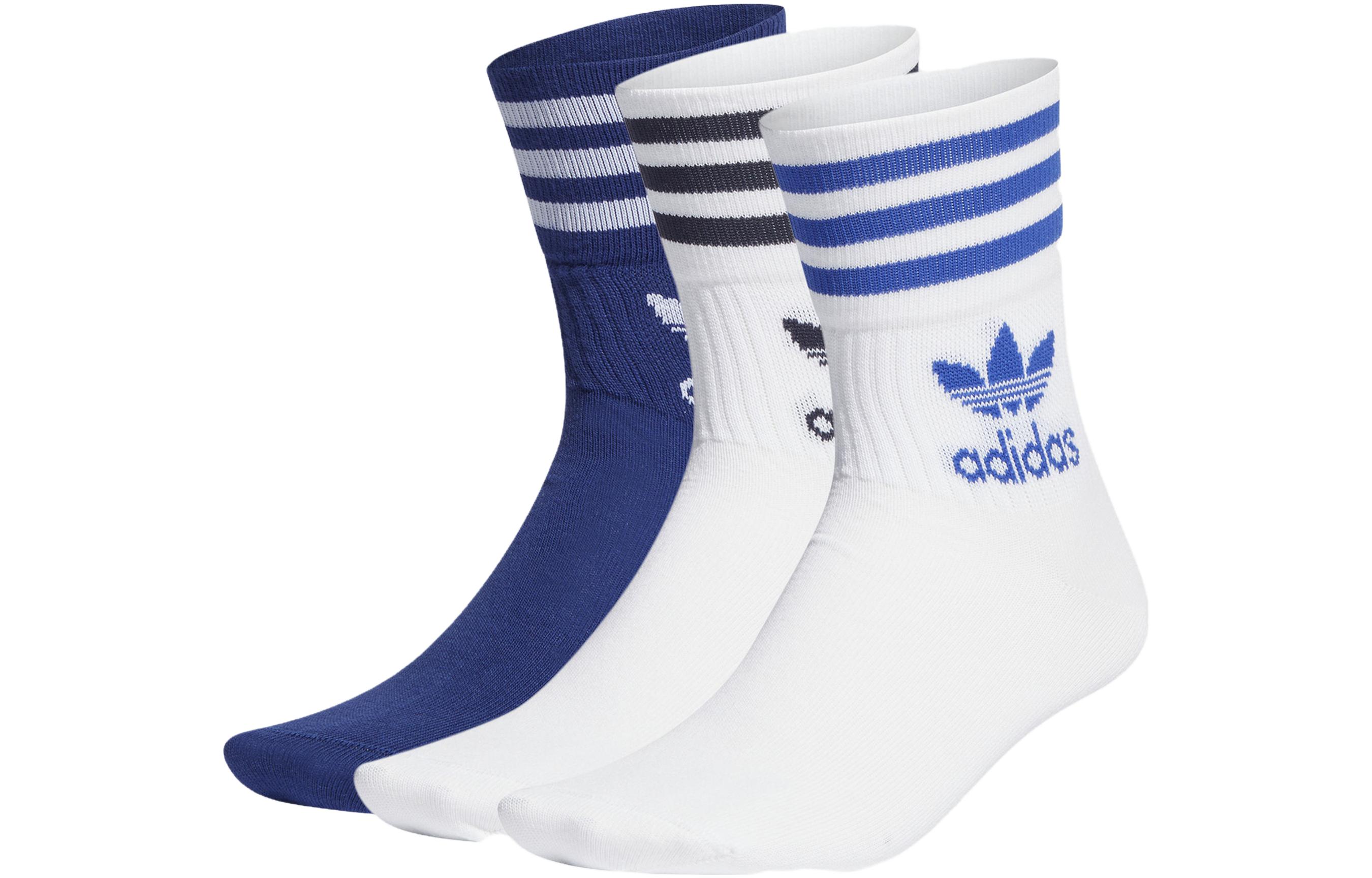 

Носки унисекс до середины голени Adidas Originals, 3 Pack (Black+Blue White+Blue Black)