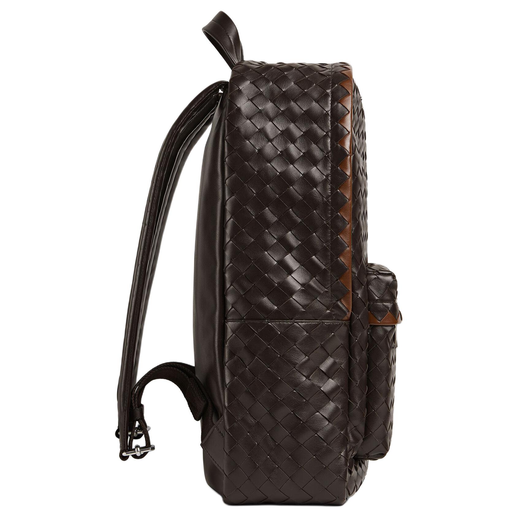 Bottega Veneta Рюкзак Intrecciato из коровьей кожи Regular Unisex цвета шоколадно-коричневого с оттенком лесного ореха и Scarlet — фото 2