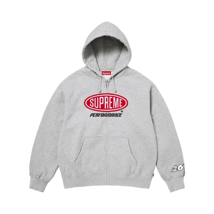 Толстовка с капюшоном на молнии Supreme Performance, цвет «серый меланж»