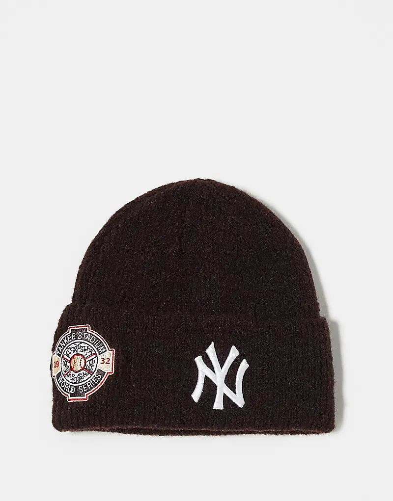 

Шапка-бини New Era NY Yankees из шерстяной смеси с широкими манжетами бордового цвета