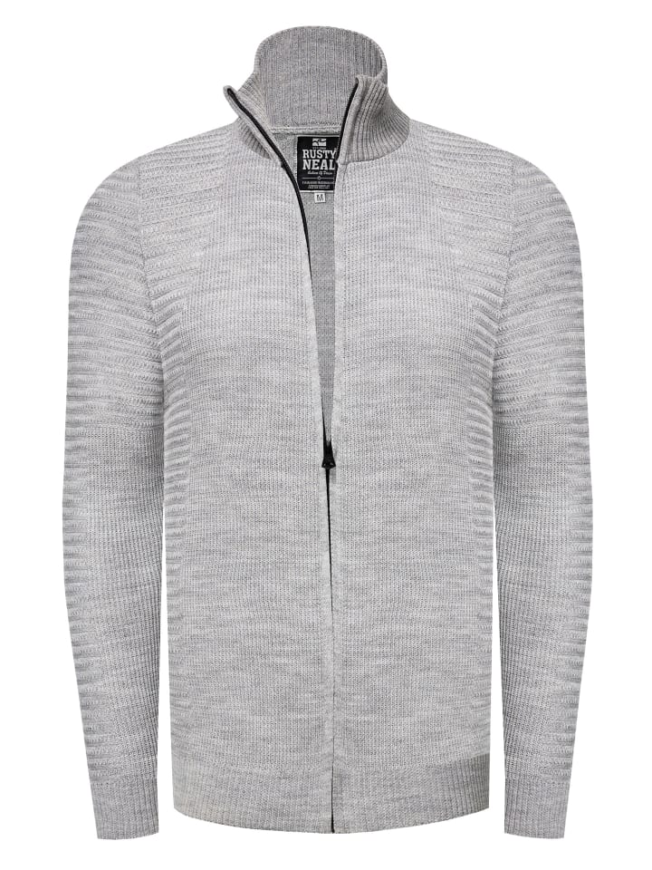 

Тонкая трикотажная куртка в байкерском стиле серого цвета Rusty Neal