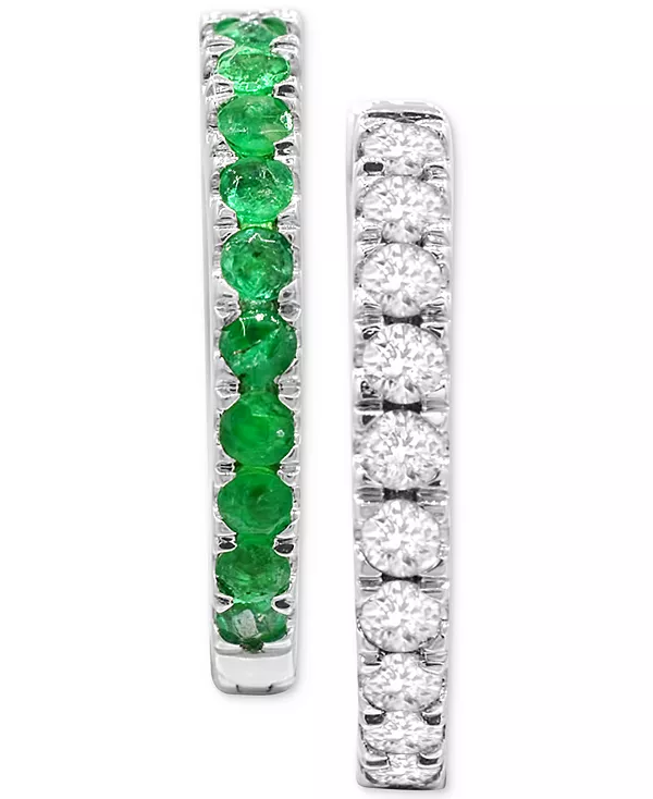 

Двусторонние серьги-кольца с выращенными в лаборатории сапфирами (1/2 карата, tw) и белыми сапфирами (1/4 карата, tw) Macy'S, emerald