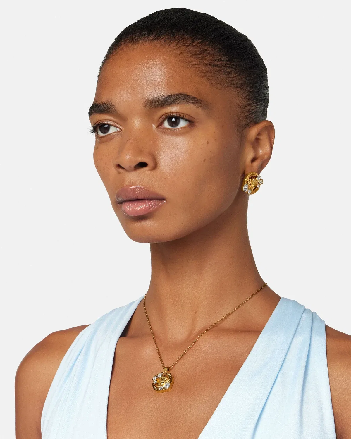 Кристальное ожерелье Medusa '95 VERSACE, золотой — фото 3