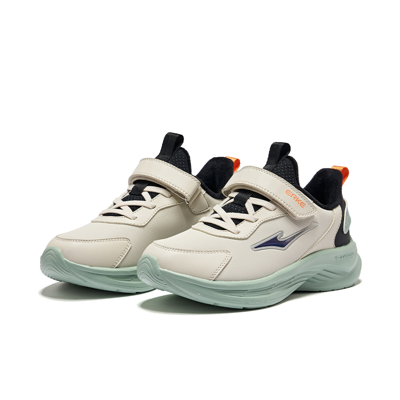 ERKE KIDS Легкие детские беговые кроссовки Gull Collection Abrasion Resistant Thermal Low Top Kids' Running Shoes Light Gray Black Kids' — фото 4