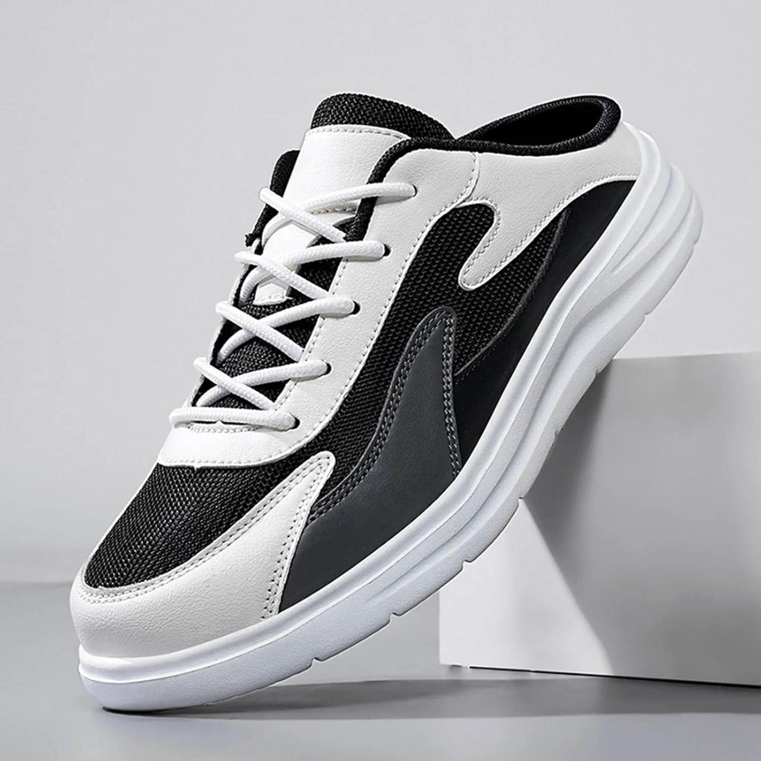 Осенние пары новых сетчатых туфель One Foot Lazy No He Heel Полутапочки Повседневные спортивные кроссовки Chaos Mens Generisch, белый — фото 4