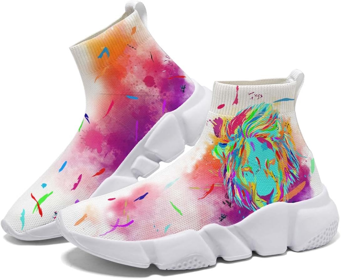 

Мужские модные кроссовки Hetios, удобные повседневные носочные туфли с акварельным граффити, Watercolor_style 11